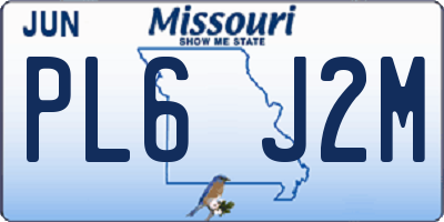 MO license plate PL6J2M