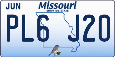 MO license plate PL6J2O