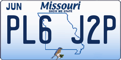 MO license plate PL6J2P