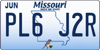 MO license plate PL6J2R