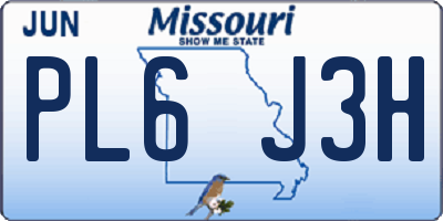 MO license plate PL6J3H