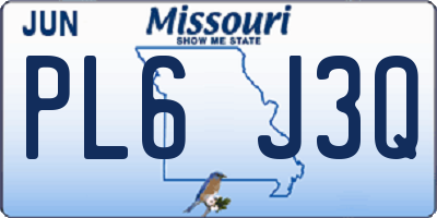 MO license plate PL6J3Q
