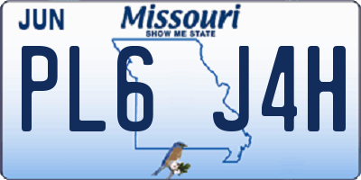 MO license plate PL6J4H