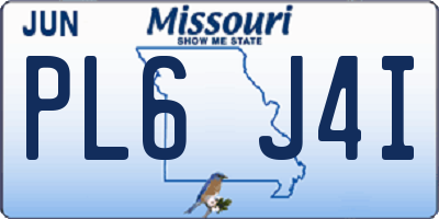 MO license plate PL6J4I