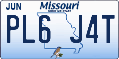 MO license plate PL6J4T