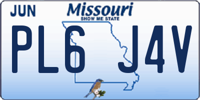 MO license plate PL6J4V