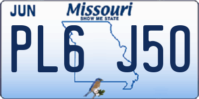 MO license plate PL6J5O