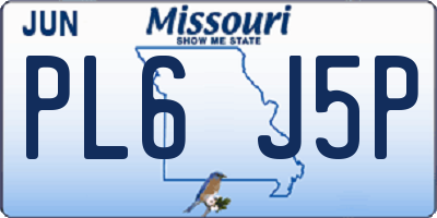 MO license plate PL6J5P