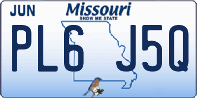 MO license plate PL6J5Q