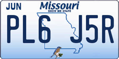 MO license plate PL6J5R