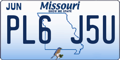 MO license plate PL6J5U