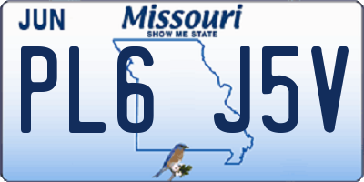 MO license plate PL6J5V