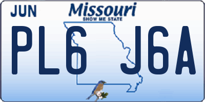 MO license plate PL6J6A