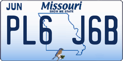 MO license plate PL6J6B