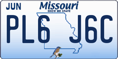MO license plate PL6J6C