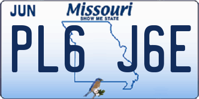 MO license plate PL6J6E