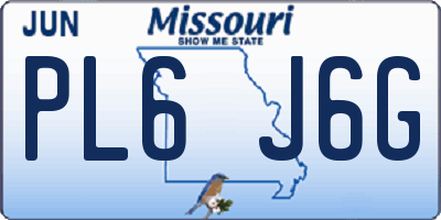 MO license plate PL6J6G