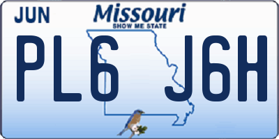 MO license plate PL6J6H