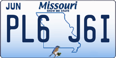 MO license plate PL6J6I