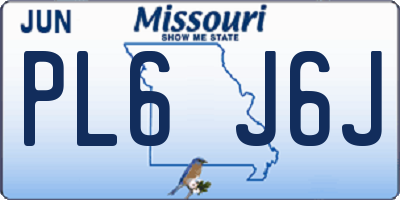 MO license plate PL6J6J