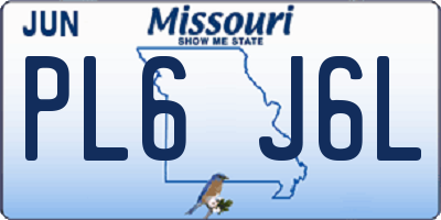MO license plate PL6J6L