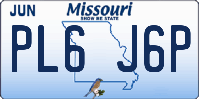 MO license plate PL6J6P