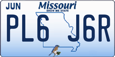 MO license plate PL6J6R