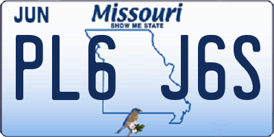 MO license plate PL6J6S