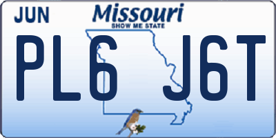 MO license plate PL6J6T