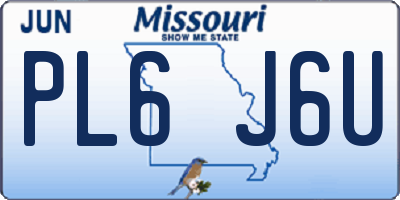 MO license plate PL6J6U