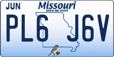 MO license plate PL6J6V