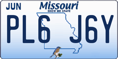 MO license plate PL6J6Y