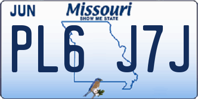 MO license plate PL6J7J