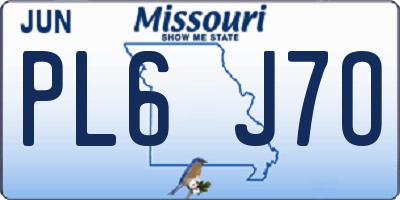 MO license plate PL6J7O
