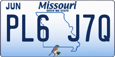 MO license plate PL6J7Q