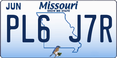 MO license plate PL6J7R