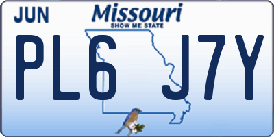 MO license plate PL6J7Y