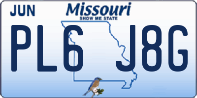 MO license plate PL6J8G