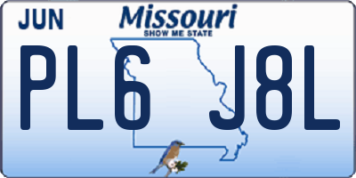 MO license plate PL6J8L