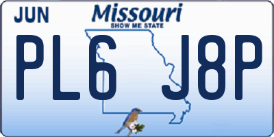 MO license plate PL6J8P