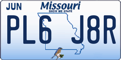 MO license plate PL6J8R