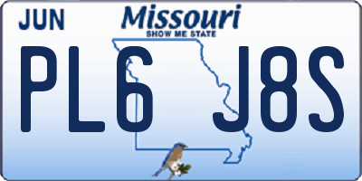 MO license plate PL6J8S