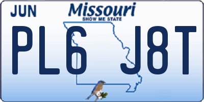 MO license plate PL6J8T