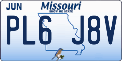 MO license plate PL6J8V