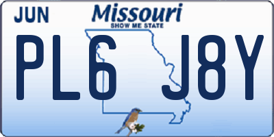 MO license plate PL6J8Y