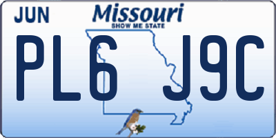 MO license plate PL6J9C
