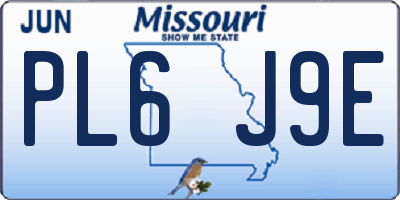 MO license plate PL6J9E