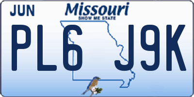 MO license plate PL6J9K