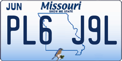 MO license plate PL6J9L