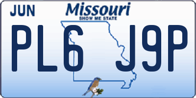 MO license plate PL6J9P